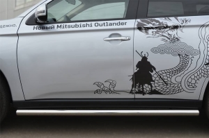Mitsubishi Outlander 2012 Пороги труба  d63 (вариант 3) MRT-0010533
